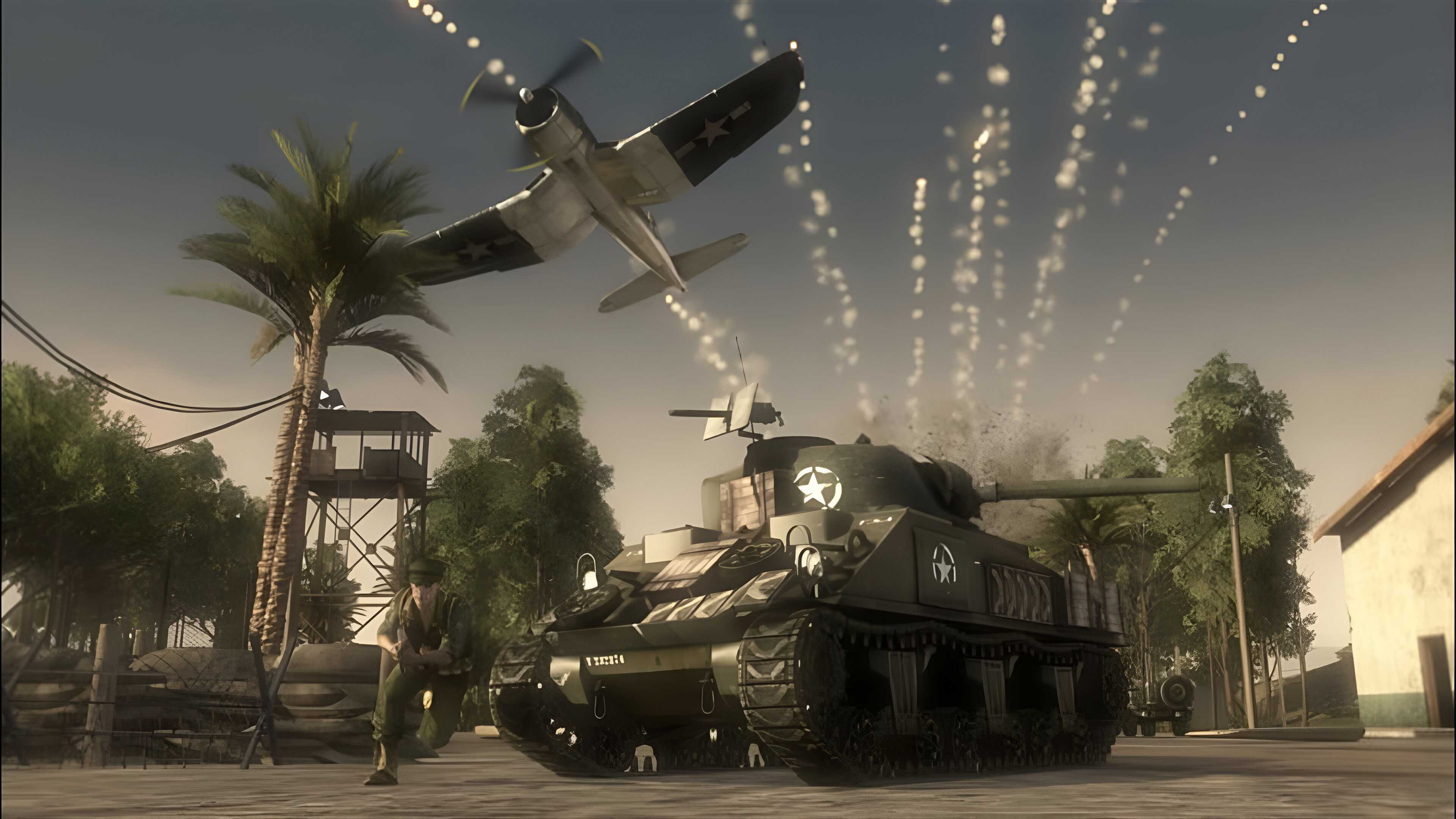 A screenshot from Battlefield 1943.