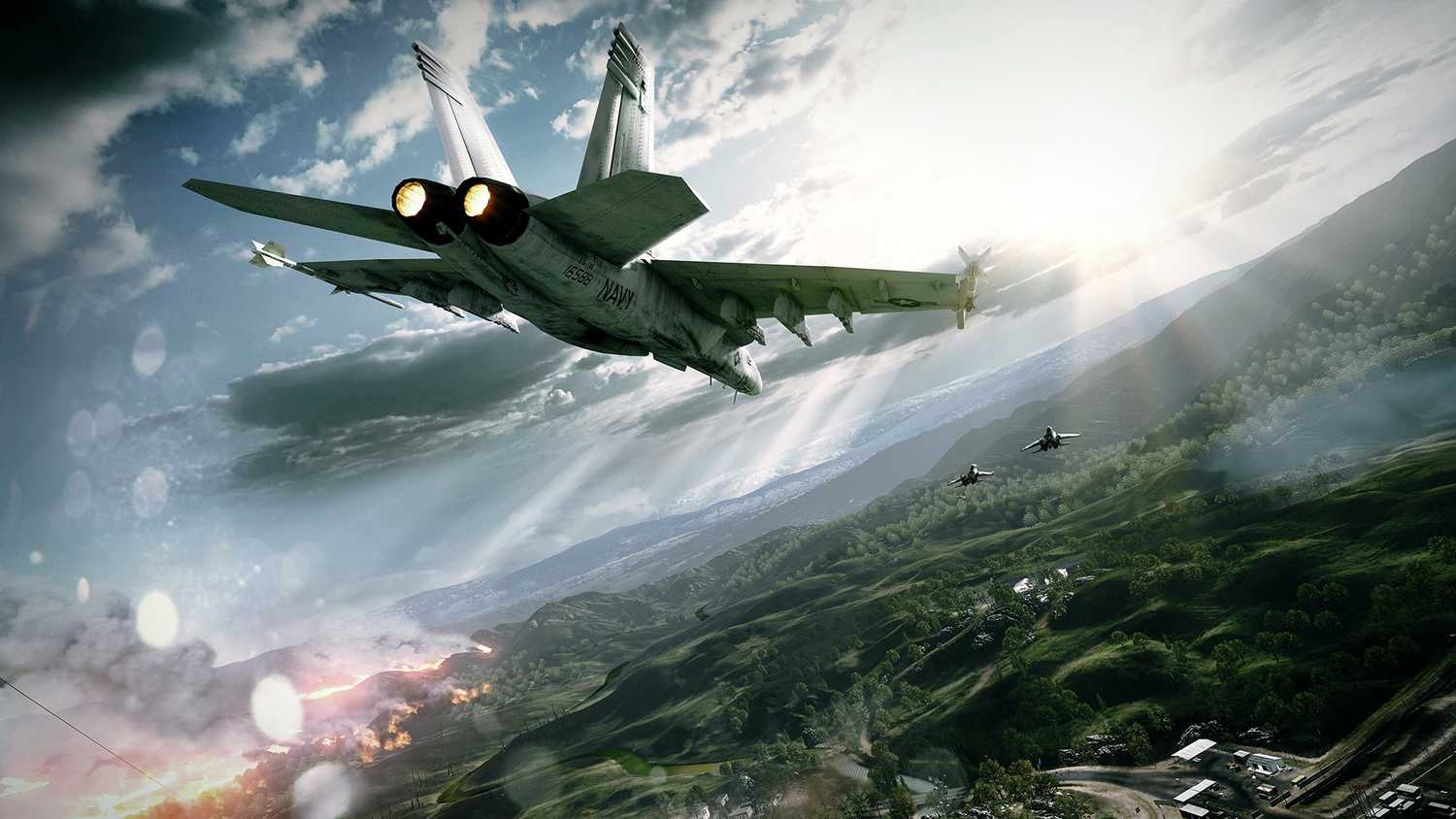 A US Navy jet in Battlefield 3.
