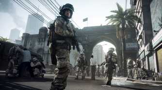 A soldier in Battlefield 3.
