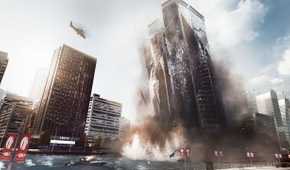 Skyscraper destruction in Battlefield 4.