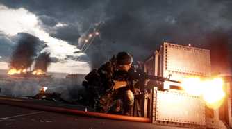 Comabt on a boat in Battlefield 4.