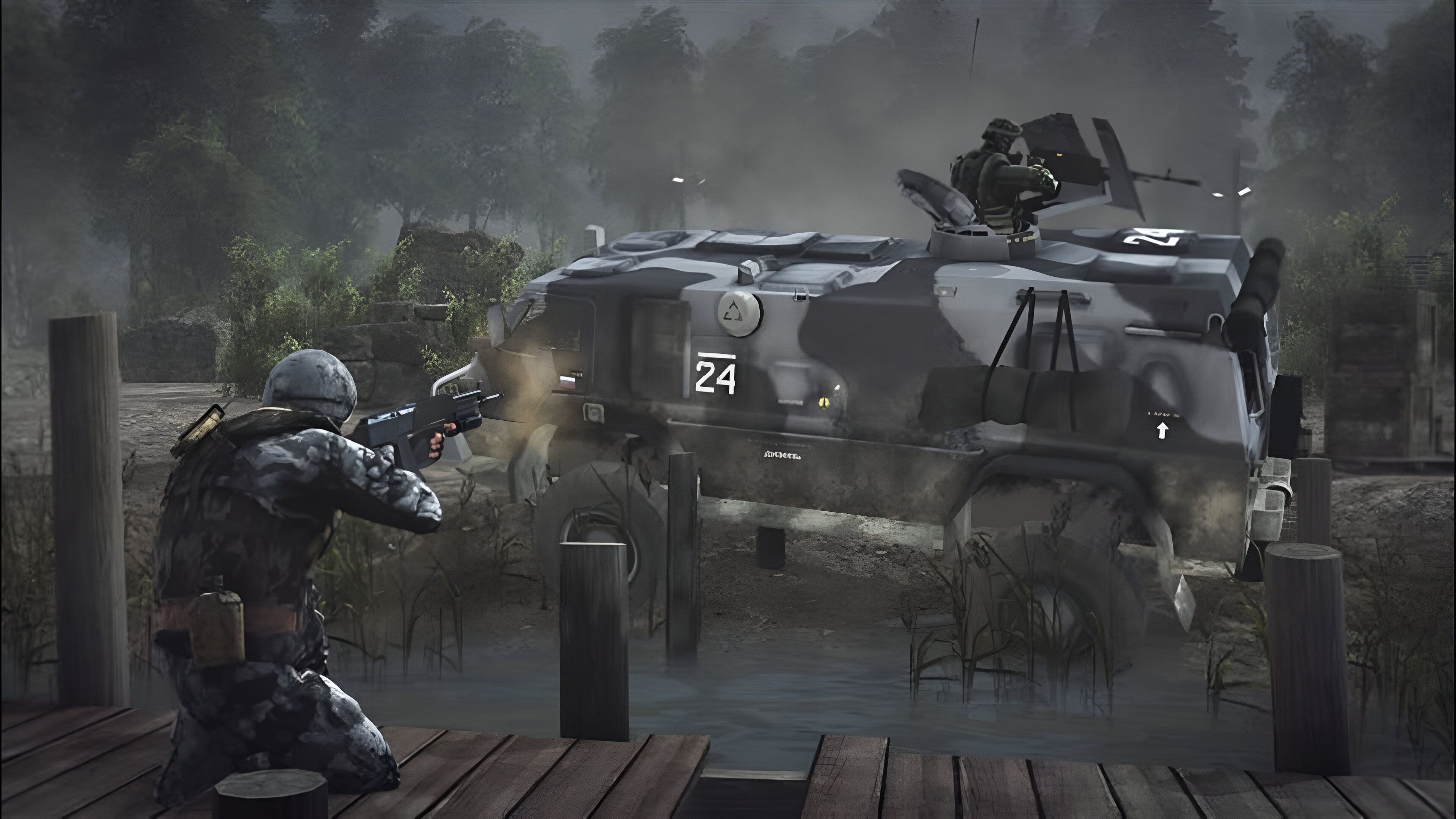 A screenshot from Battlefield: Bad Company.