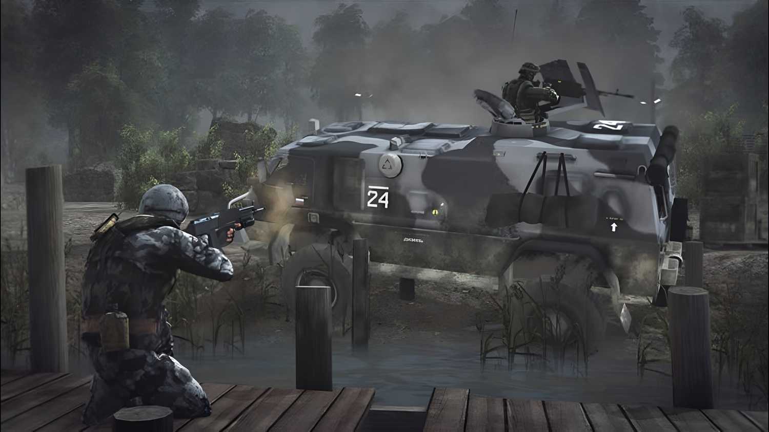 A screenshot from Battlefield: Bad Company.
