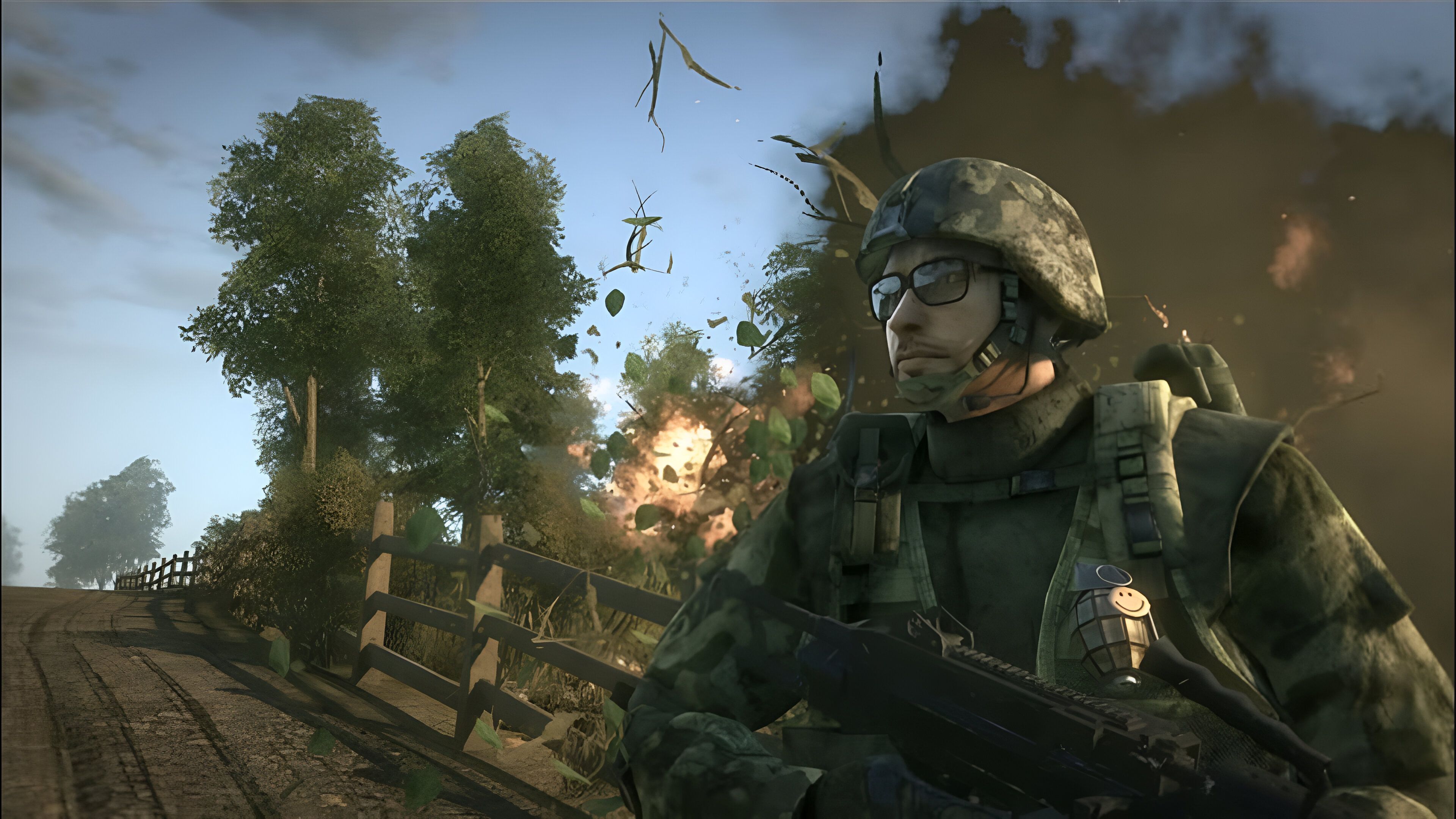 A soldier in Battlefield: Bad Company.