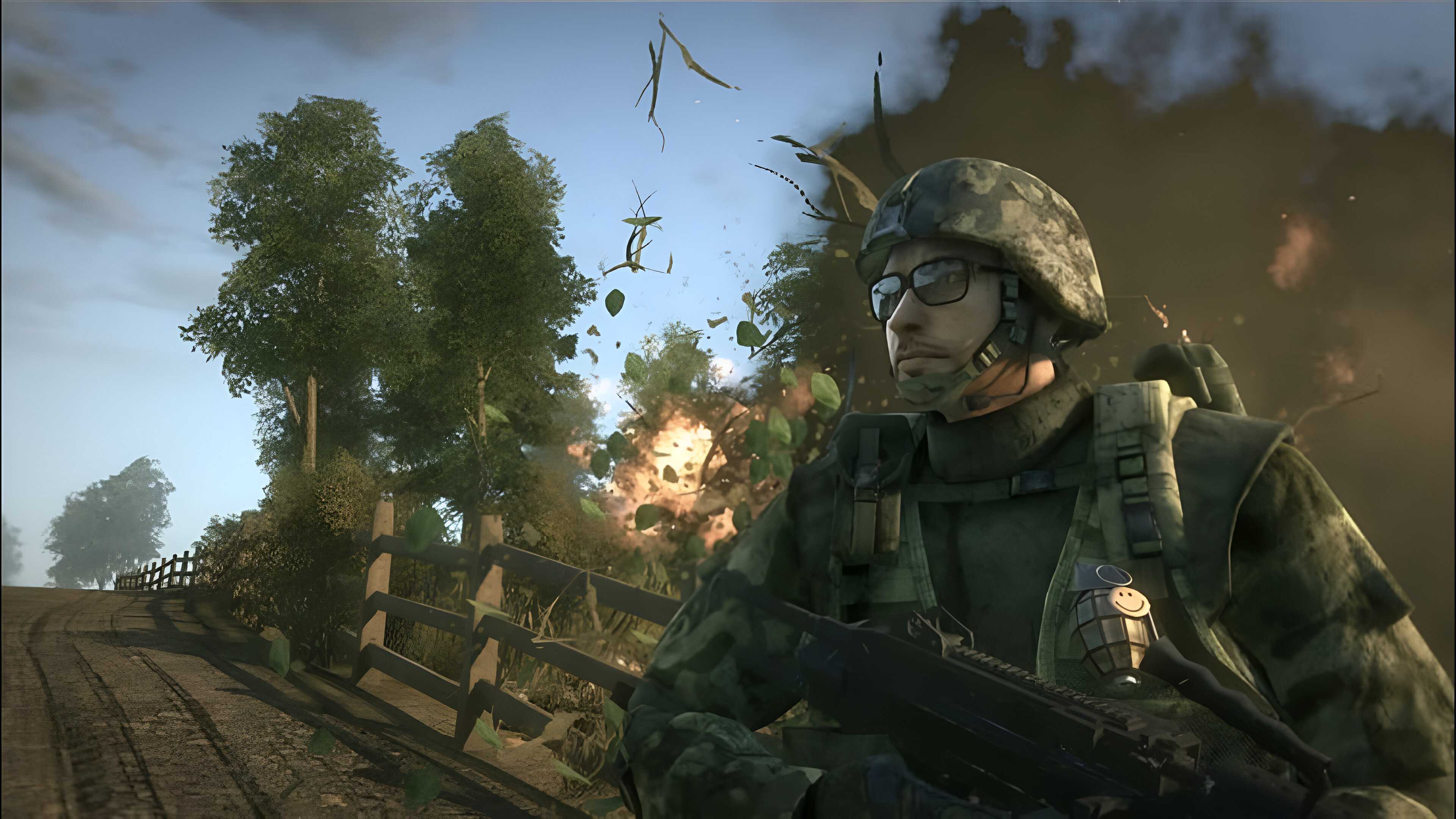 A soldier in Battlefield: Bad Company.