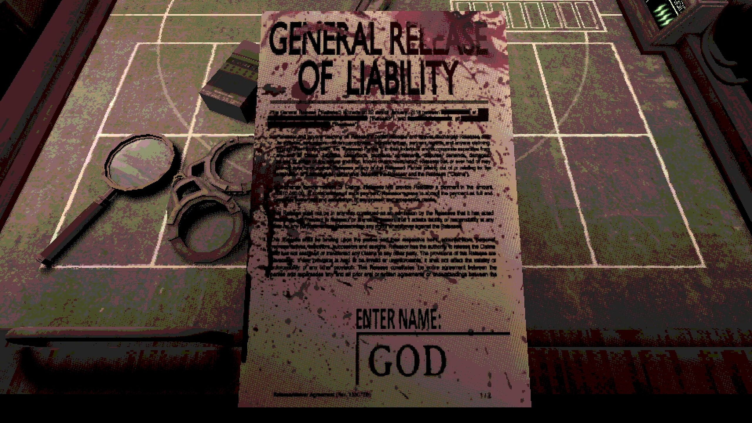 Screenshot from the game Buckshot Roulette.