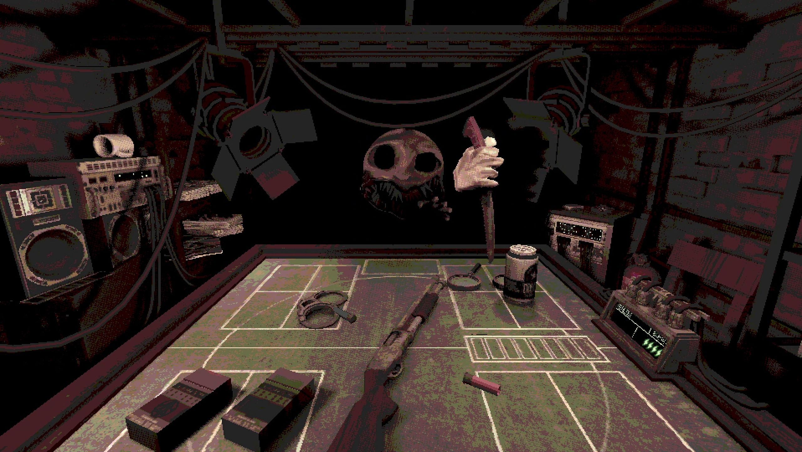 Screenshot from the game Buckshot Roulette.