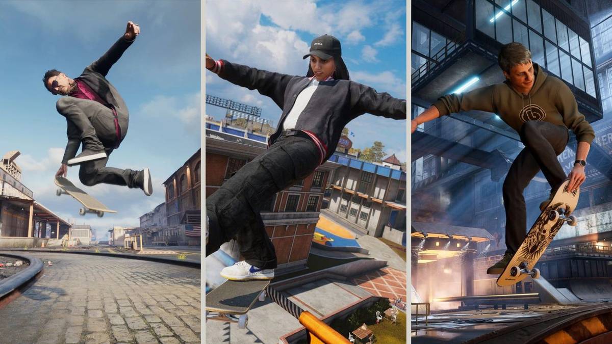 A collage of skaters from THPS 3 + 4