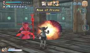 A screenshot of combat against multiple enemies in Dark Cloud