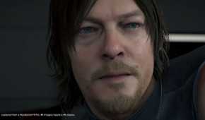 Norman Reedus as Sam in Death Stranding, crying.