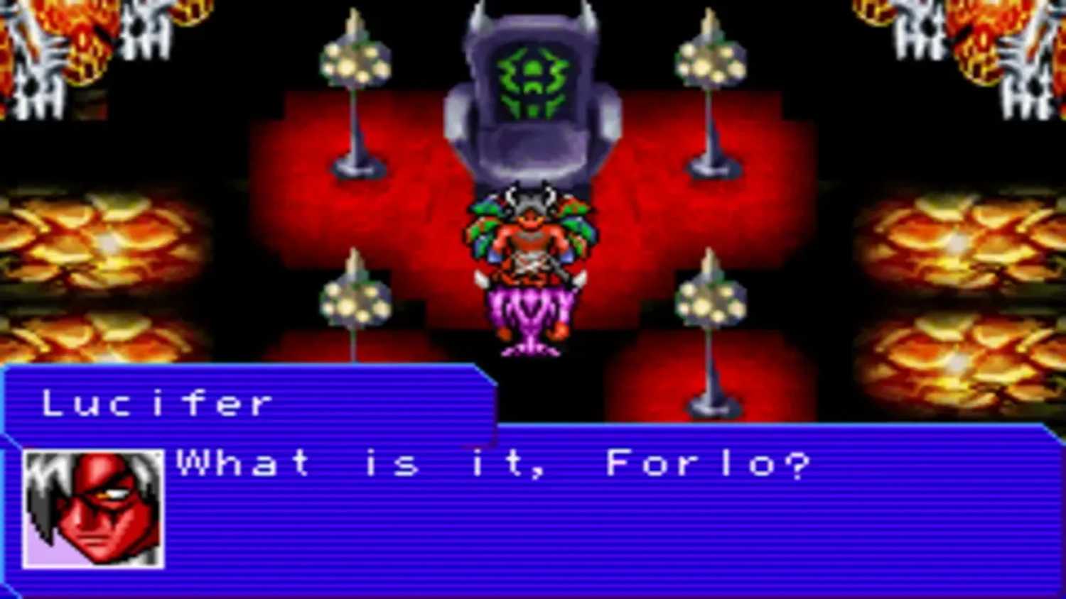 A screenshot of dialogue from Lucifer in DemiKids Dark Version