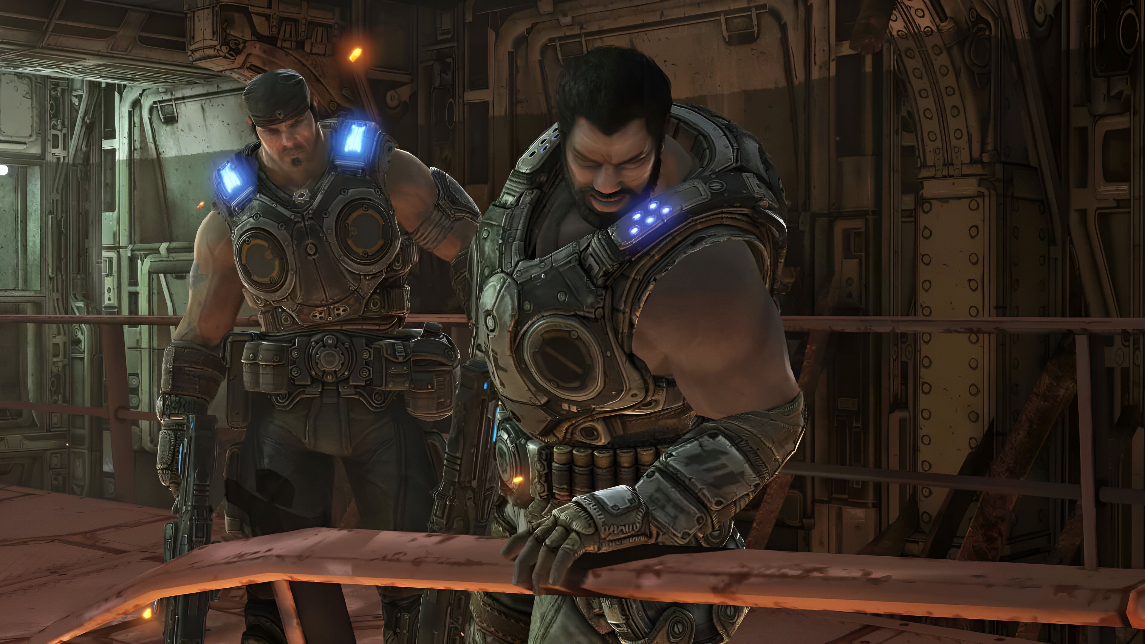 Marcus and Dom in Gears of War 3.
