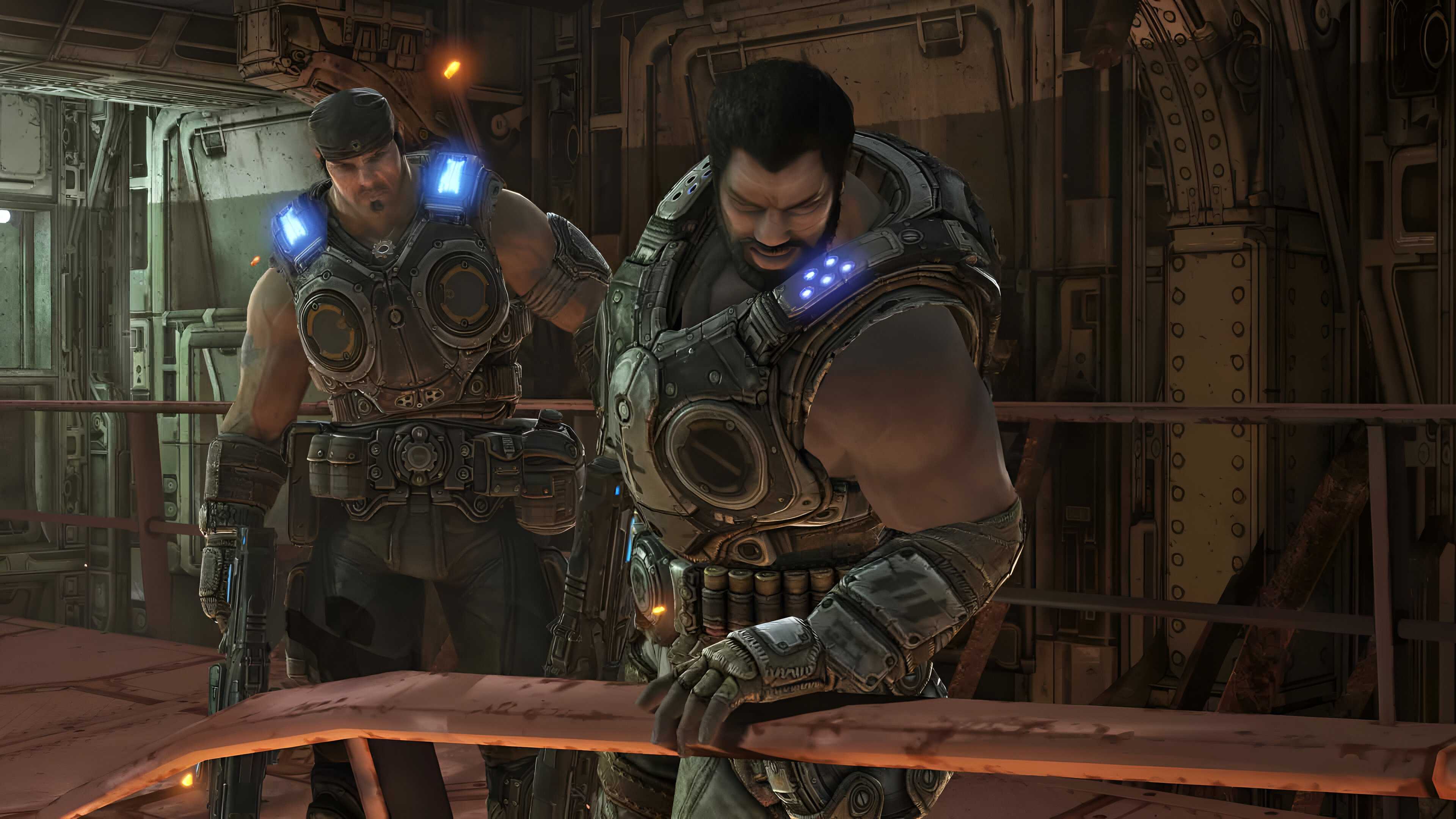 Marcus and Dom in Gears of War 3.