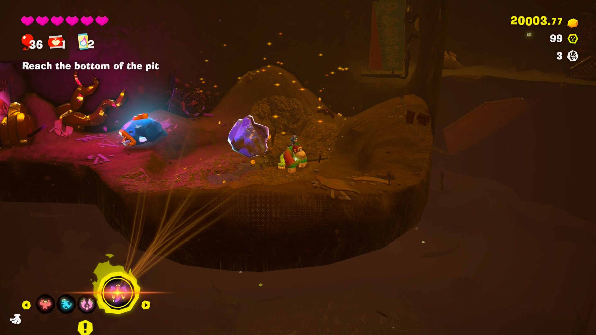 donkey kong bananza floating underground