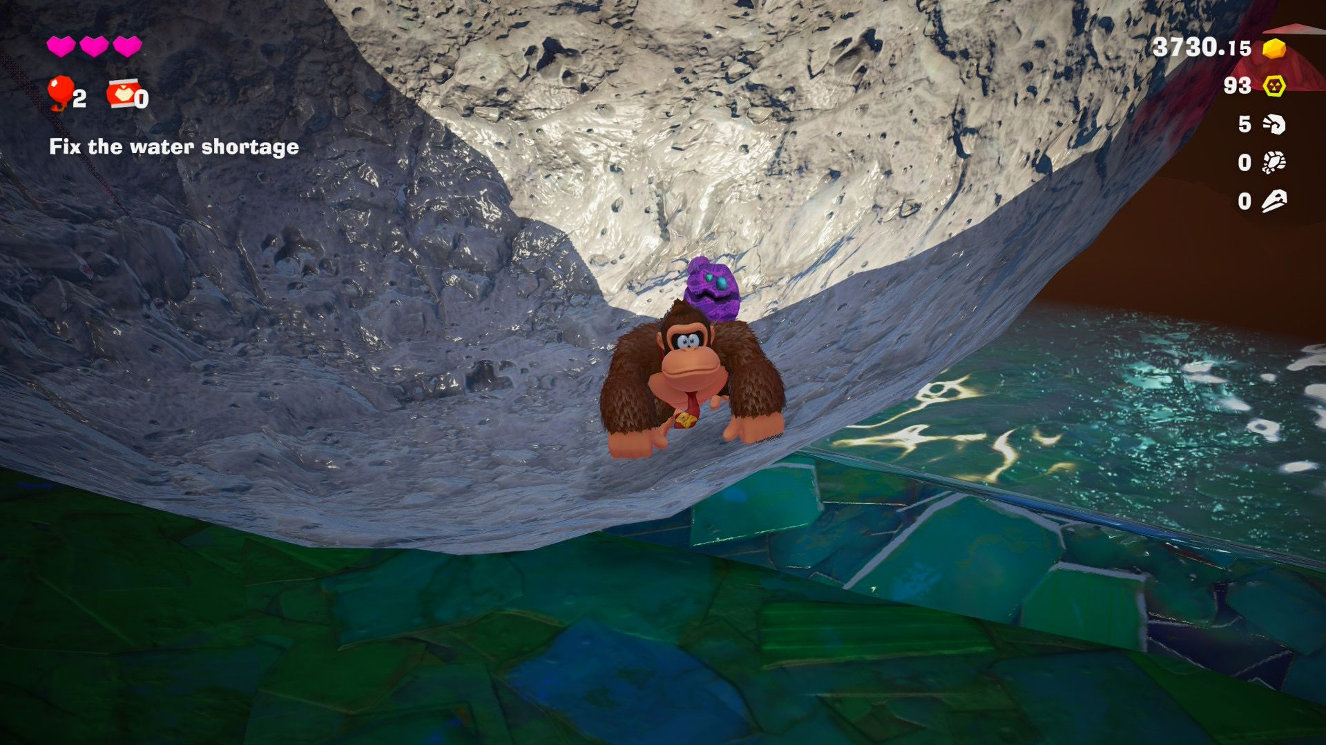 donkey kong bananza in crater
