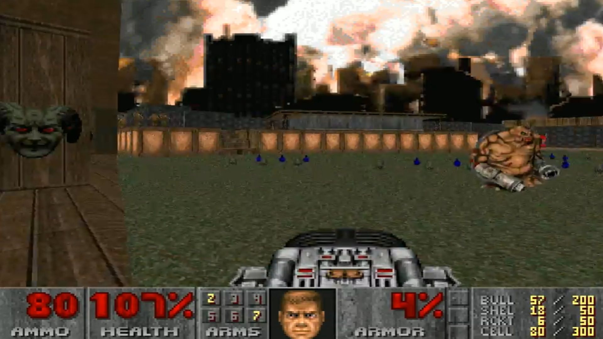 A screenshot of the BFG 9000 being used in Doom II