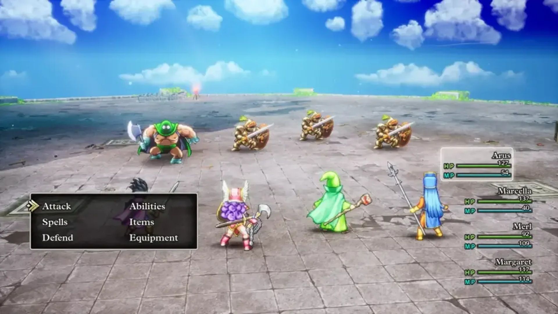 A screenshot of battles during gameplay for Dragon Quest III HD-2D Remake