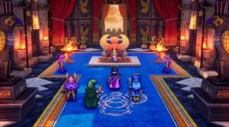 A screenshot of gameplay exploring a castle in Dragon Quest III HD-2D Remake
