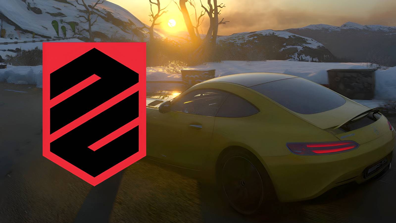 A Mercedes AMG driving at sunset in Driveclub.