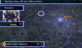 A screenshot of the Sphere Grid during gameplay from Final Fantasy X