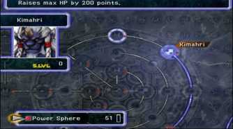 A screenshot of the Sphere Grid during gameplay from Final Fantasy X