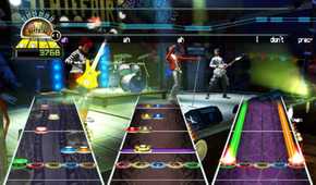 A screenshot of gameplay from Guitar Hero World Tour