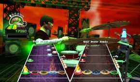A screenshot of gameplay from Guitar Hero World Tour