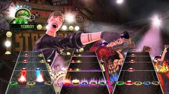 A screenshot of gameplay from Guitar Hero World Tour