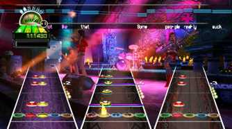 A screenshot of gameplay from Guitar Hero World Tour