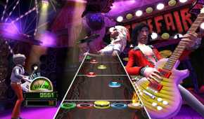 A screenshot of gameplay from Guitar Hero World Tour