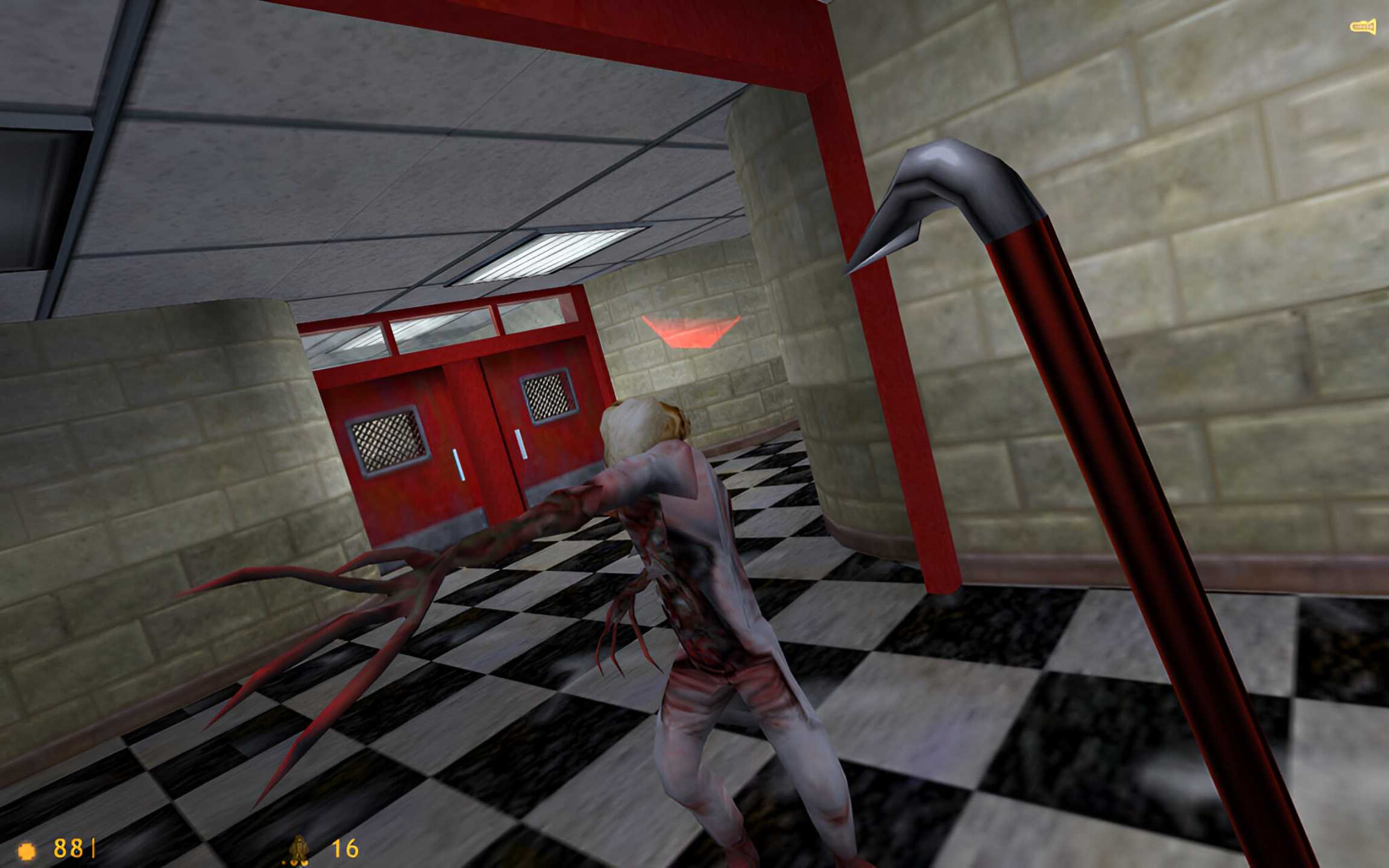 A screenshot from the 1998 game Half-Life.