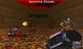 A screenshot of the Warrior fighting monsters in Hexen: Beyond Heretic