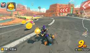 Mario Kart World Knockout Tour using a golden mushroom