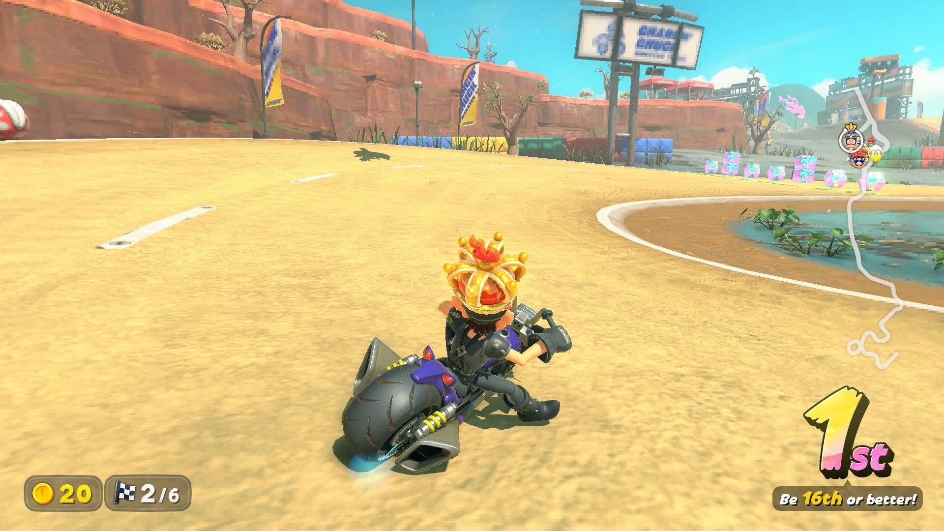 Mario Kart World Knockout Tour Waluigi winning