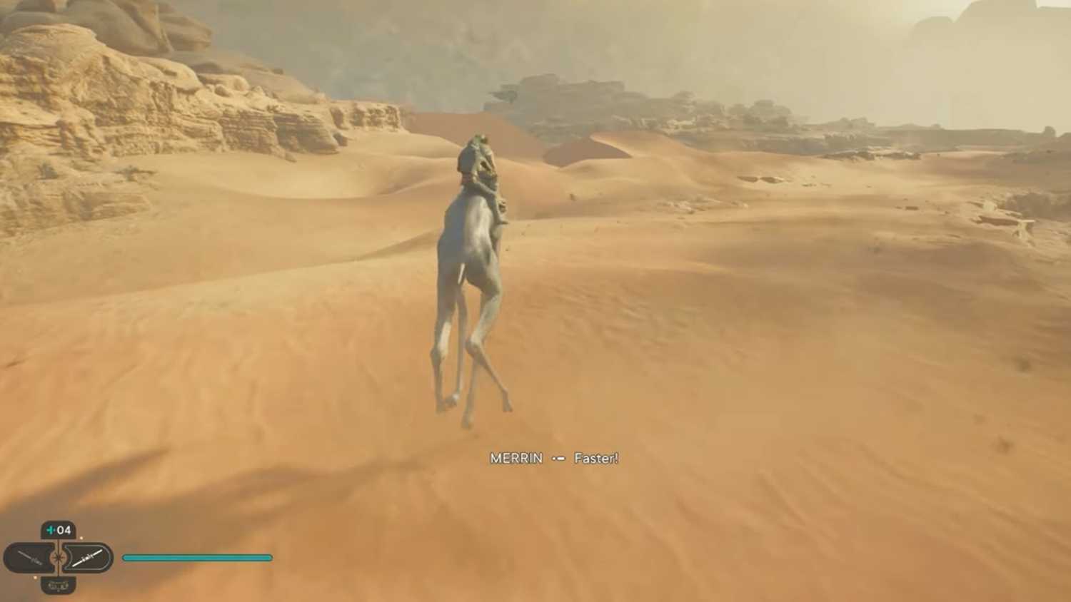 A screesnhot of gameplay roaming Jedha in Star Wars Jedi : Survivor