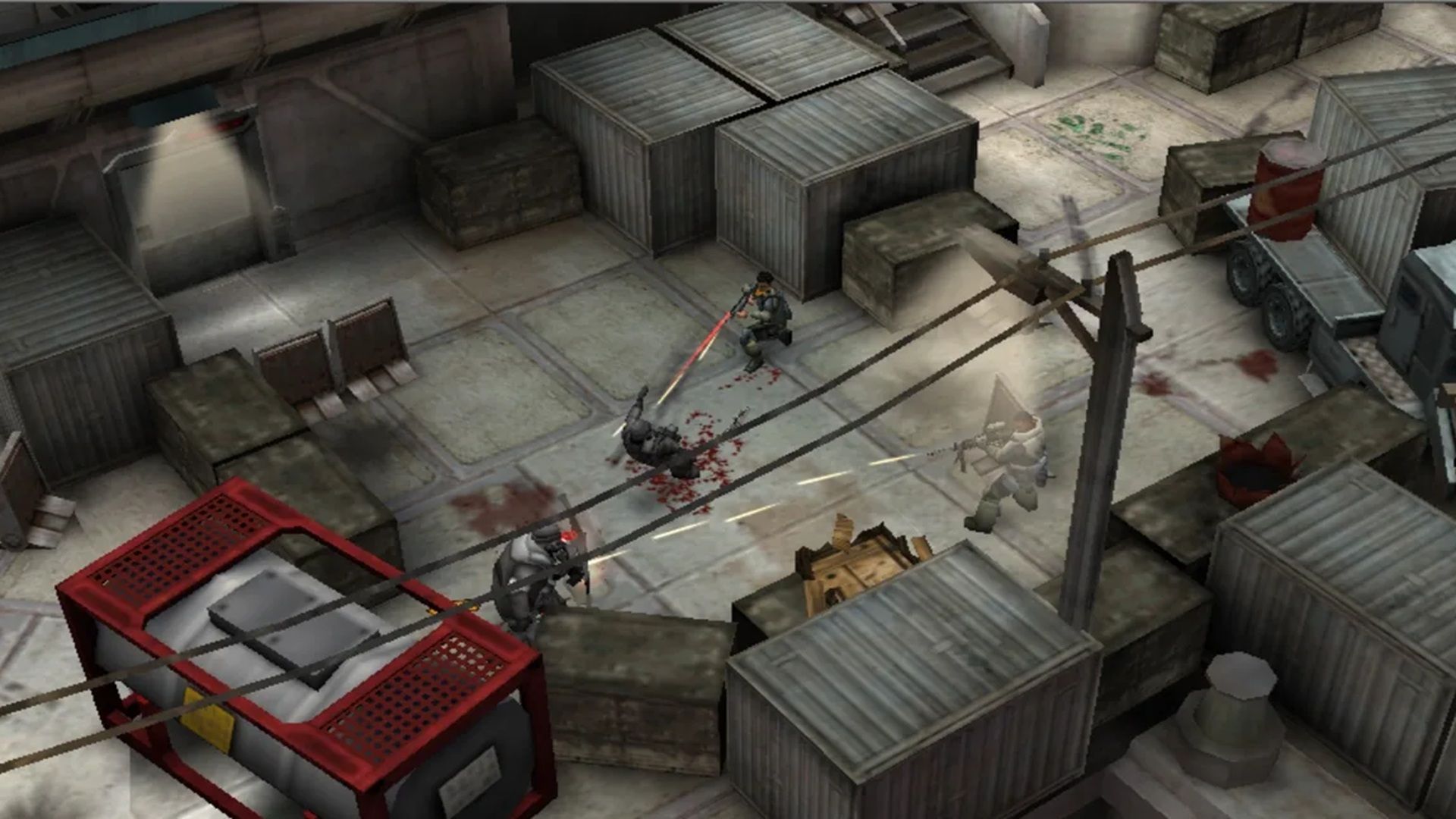A screenshot of Helghast fighting Templar in Killzone Liberation