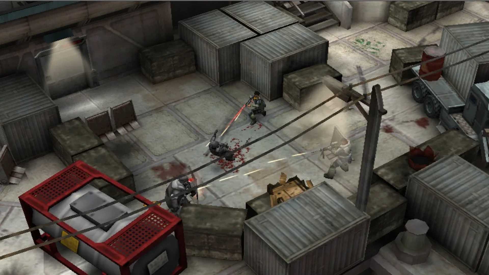 A screenshot of Helghast fighting Templar in Killzone Liberation
