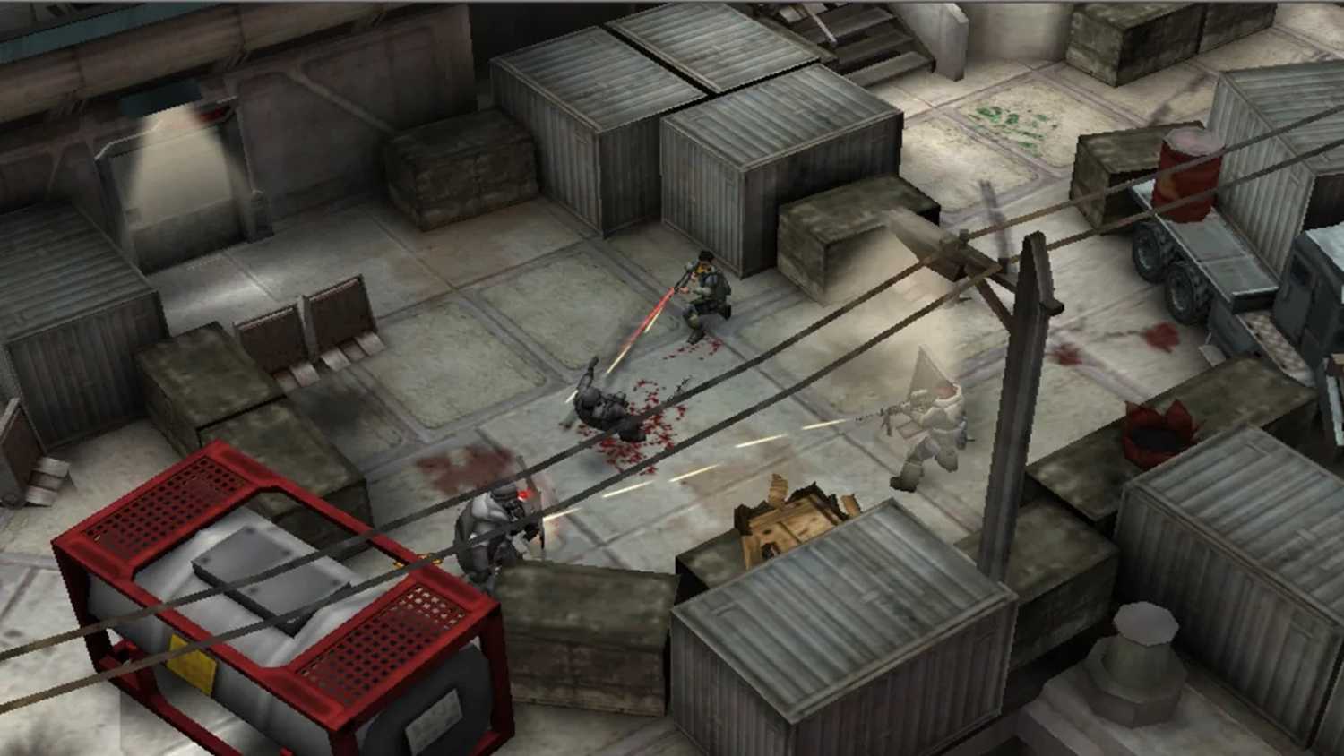 A screenshot of Helghast fighting Templar in Killzone Liberation
