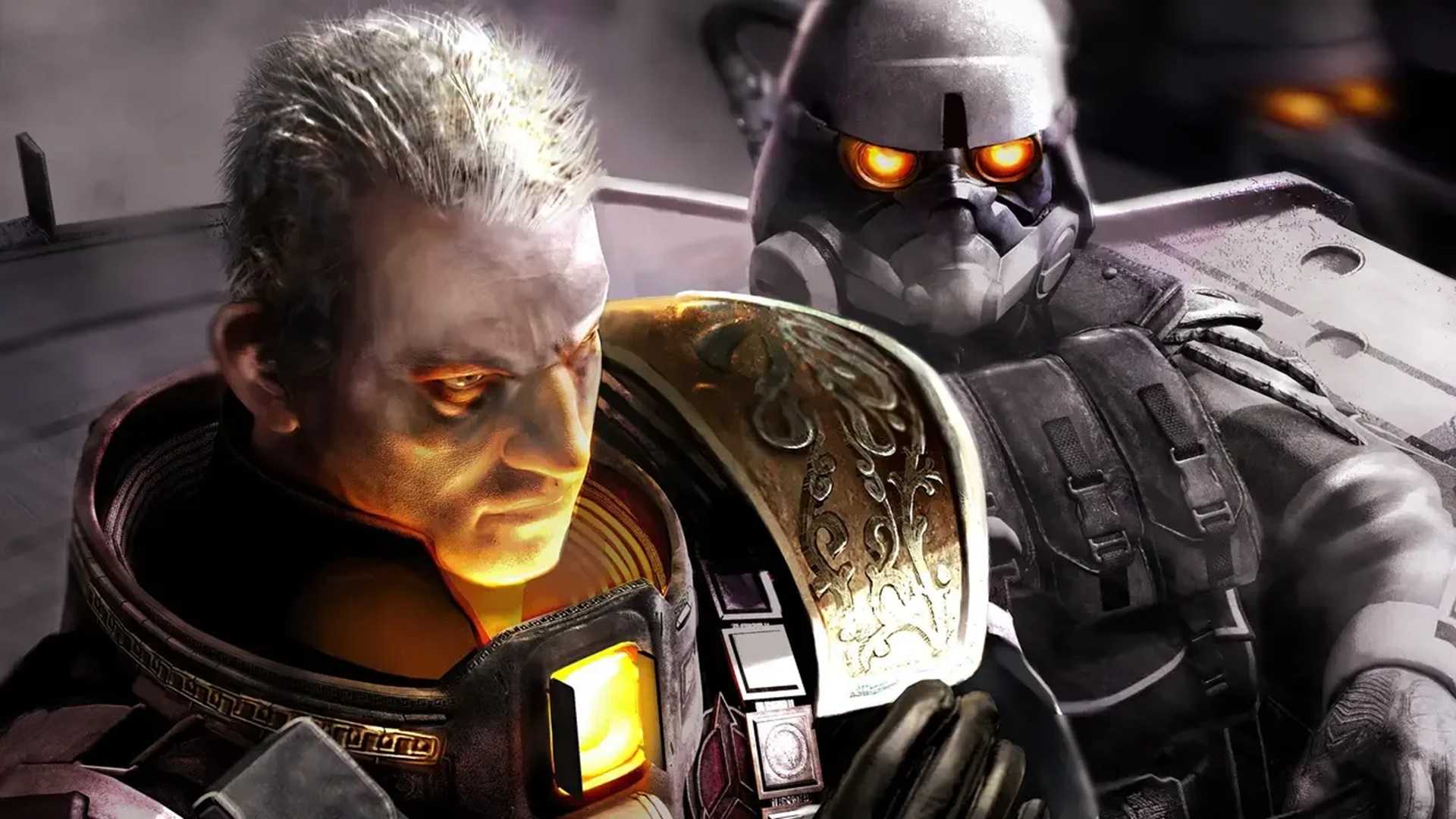 A screenshot of the Helghast forces in Killzone Liberation