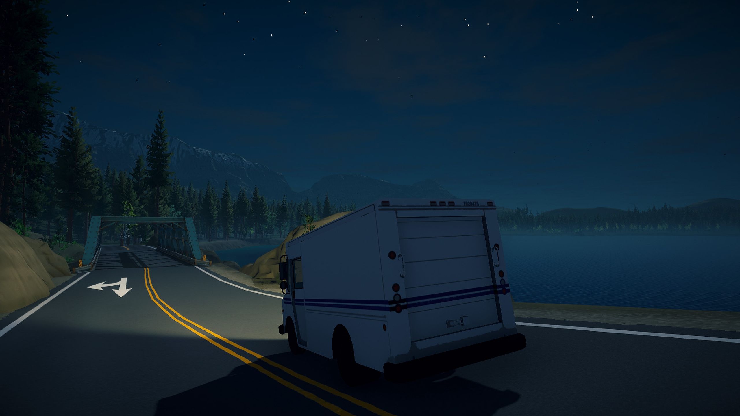 lake-night-delivery-van-driving