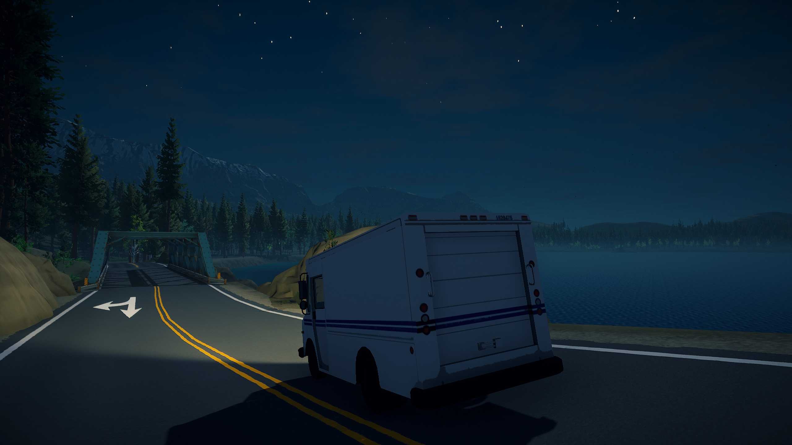 lake-night-delivery-van-driving