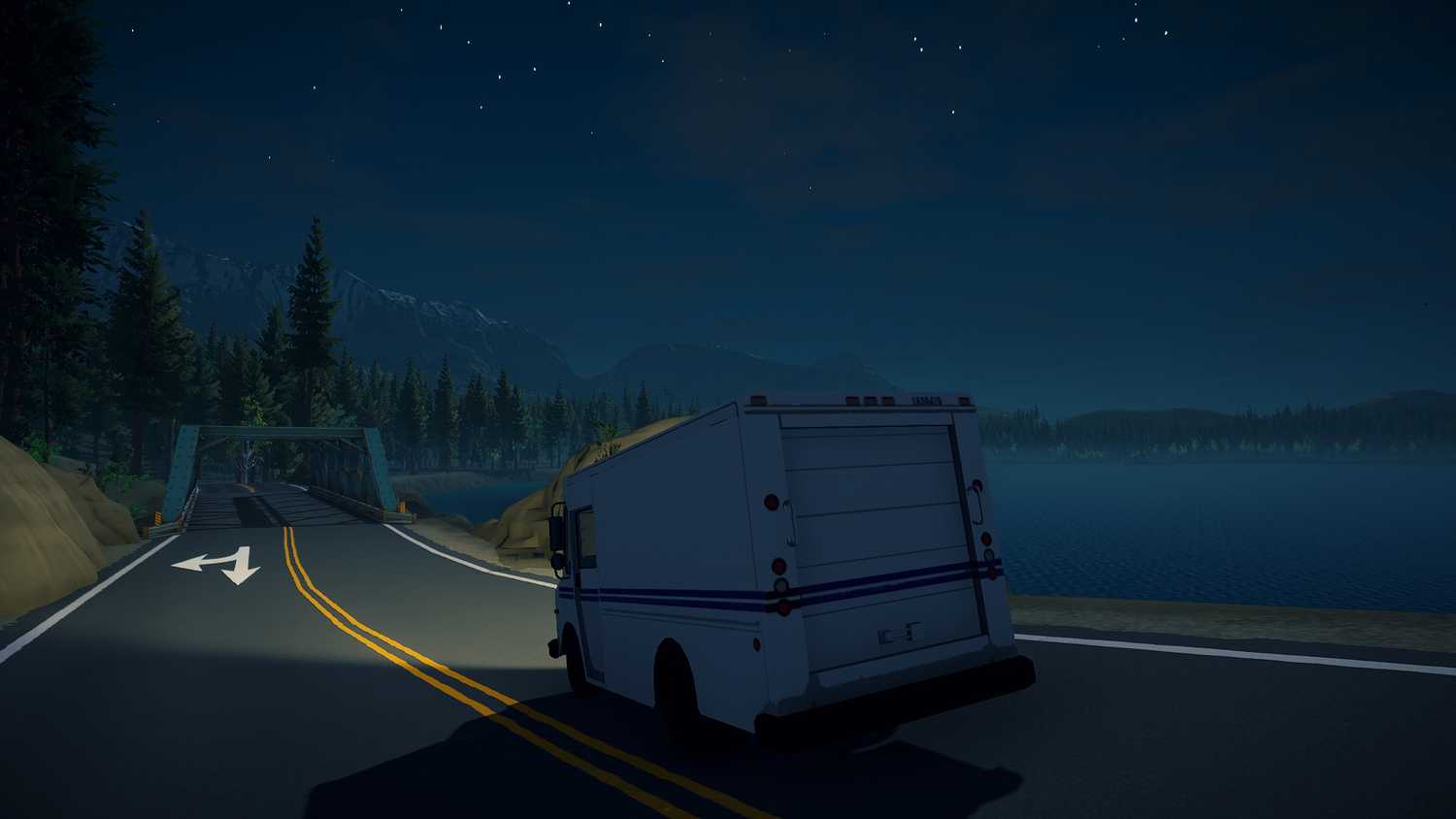 lake-night-delivery-van-driving