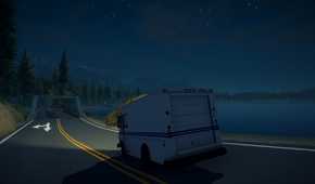 lake-night-delivery-van-driving