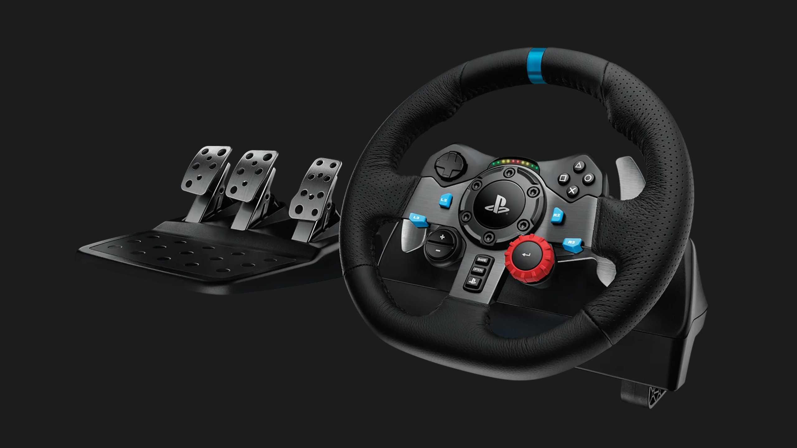 The Logitech G29 racing wheel for PlayStation.
