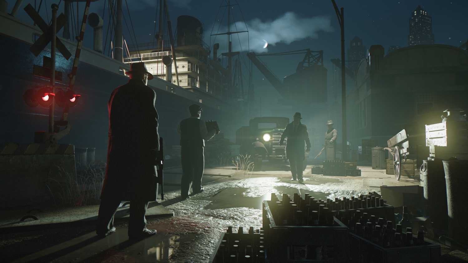 Liquor smuggling at night in Mafia: Definitive Edition