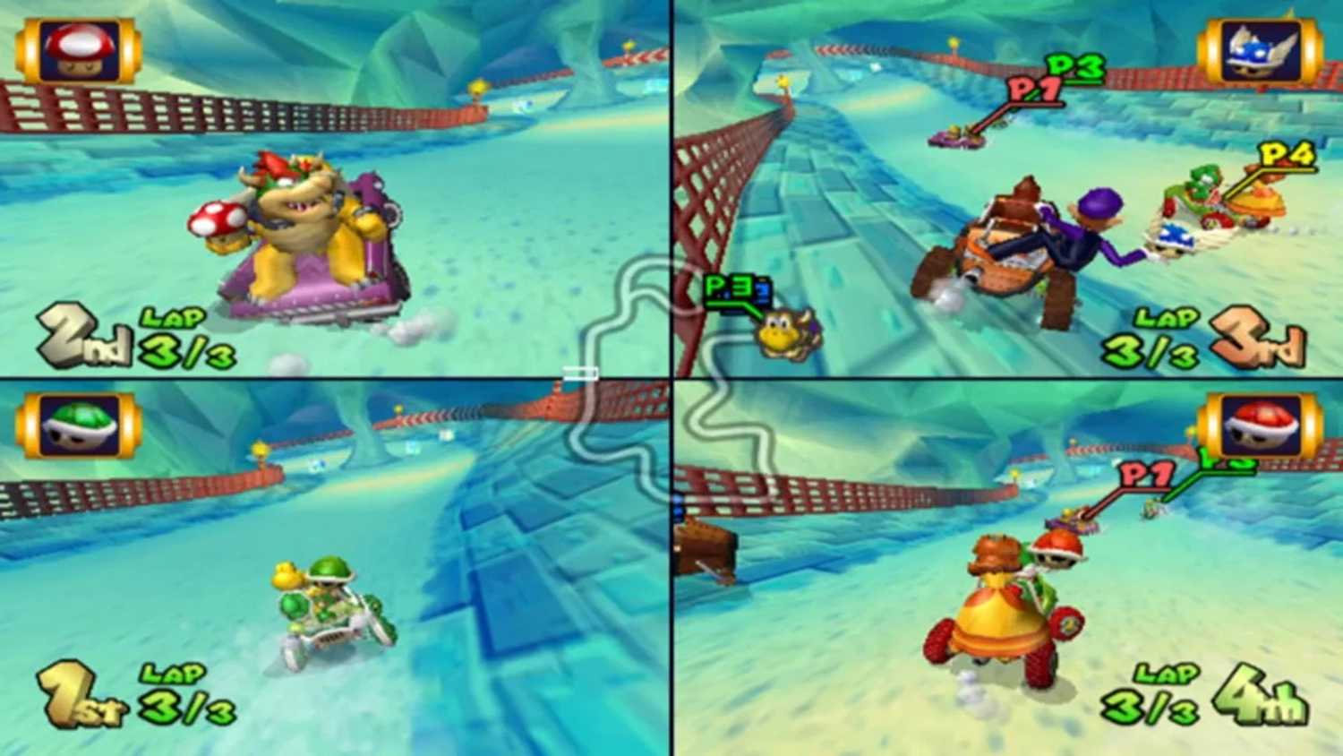 A screenshot of gameplay from Mario Kart Double Dash