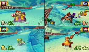 A screenshot of gameplay from Mario Kart Double Dash