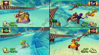 A screenshot of gameplay from Mario Kart Double Dash