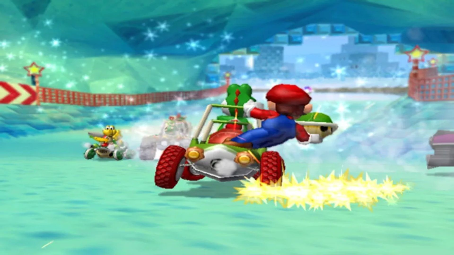 A screenshot of gameplay from Mario Kart Double Dash