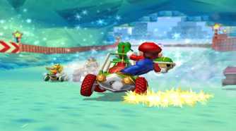 A screenshot of gameplay from Mario Kart Double Dash